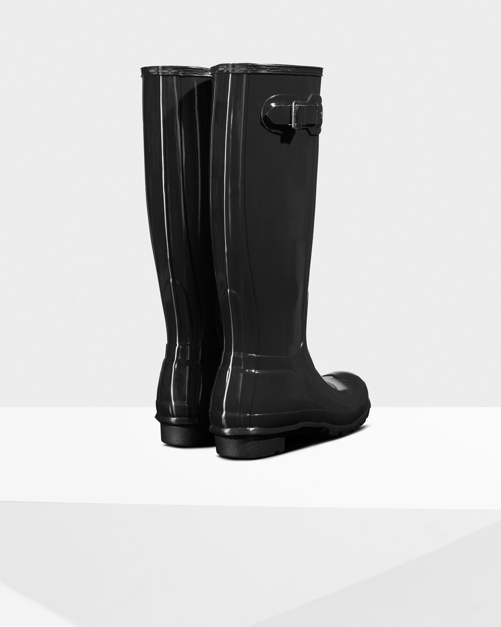 Galochas Altas Hunter Feminina Pretas - Original Gloss - 53TLCDYJN